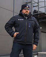 Куртка тактична демісезонна Хантер темно-синя Софтшелл для ДСНС