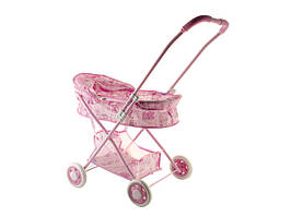 Коляска для ляльок металева 4 колеса, кошик, 883