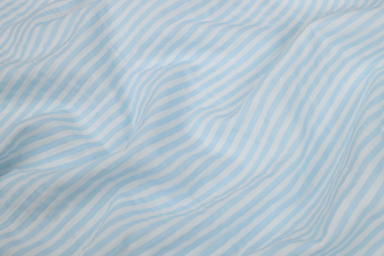 Муслін жатка Смужки блакитні 135 см