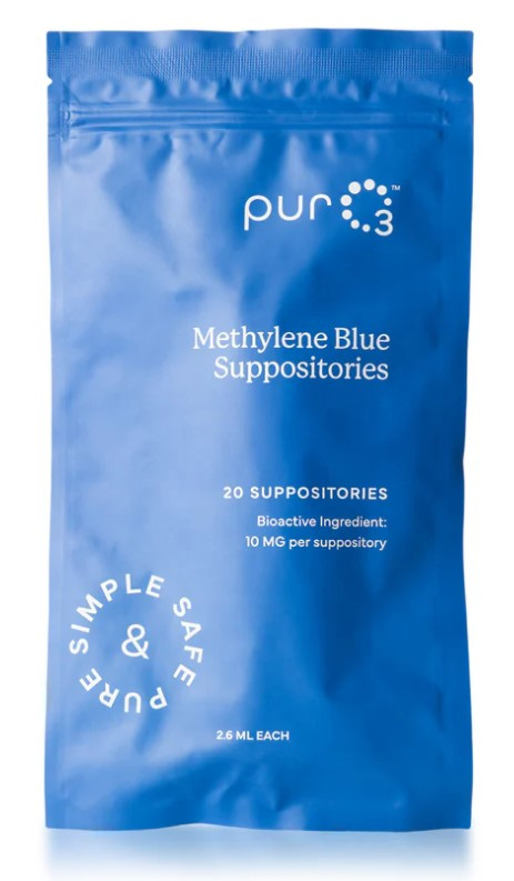 PurO3 Methylene Blue Suppositories / Супозиторії з метиленовим синім 20 шт., фото 1