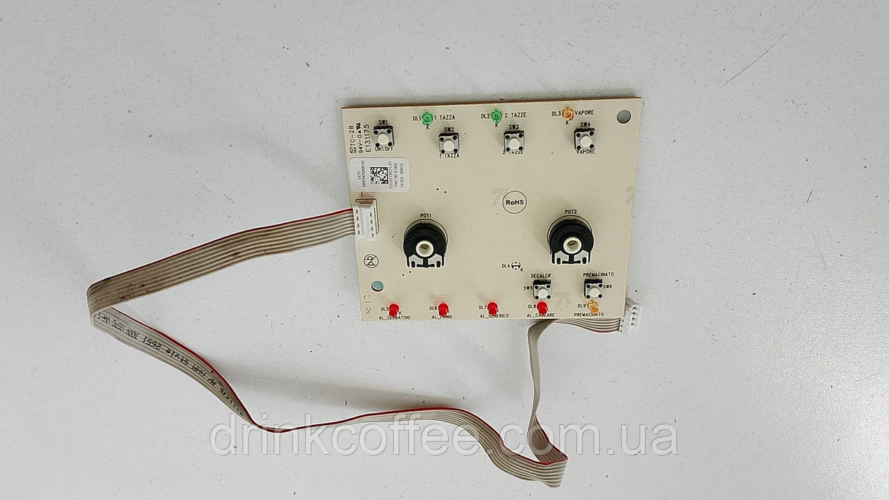 Плата керування з вузьким шлейфом для кавомашини DeLonghi ESAM 4008.B_3 ЕСО Cod: 5213213021-01 б/у, фото 1