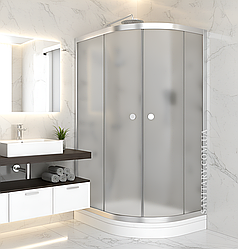 Душова кабіна асиметрична 120х80х190 см без піддону ліва Shower saturn L матове скло 5 мм STN-062 L