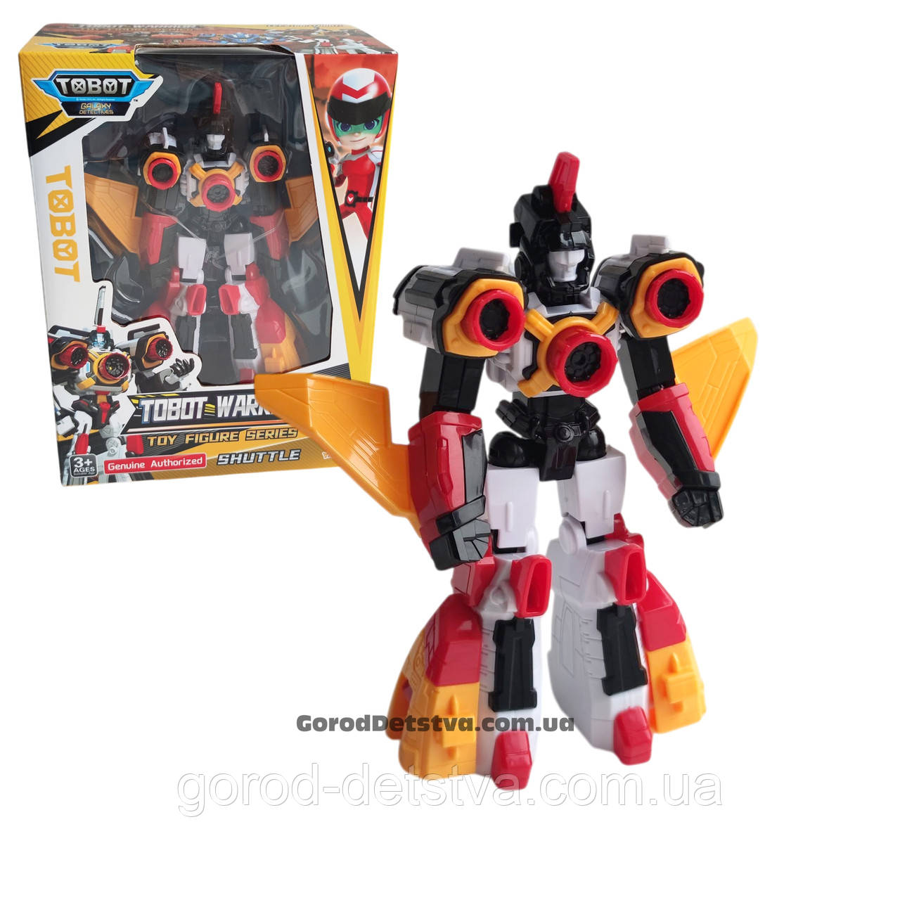 Ігрова фігурка Тобот з рухомими деталями Shuttle Tobot Warrior, ноги на шарнірах Розмір 18 см, фото 1