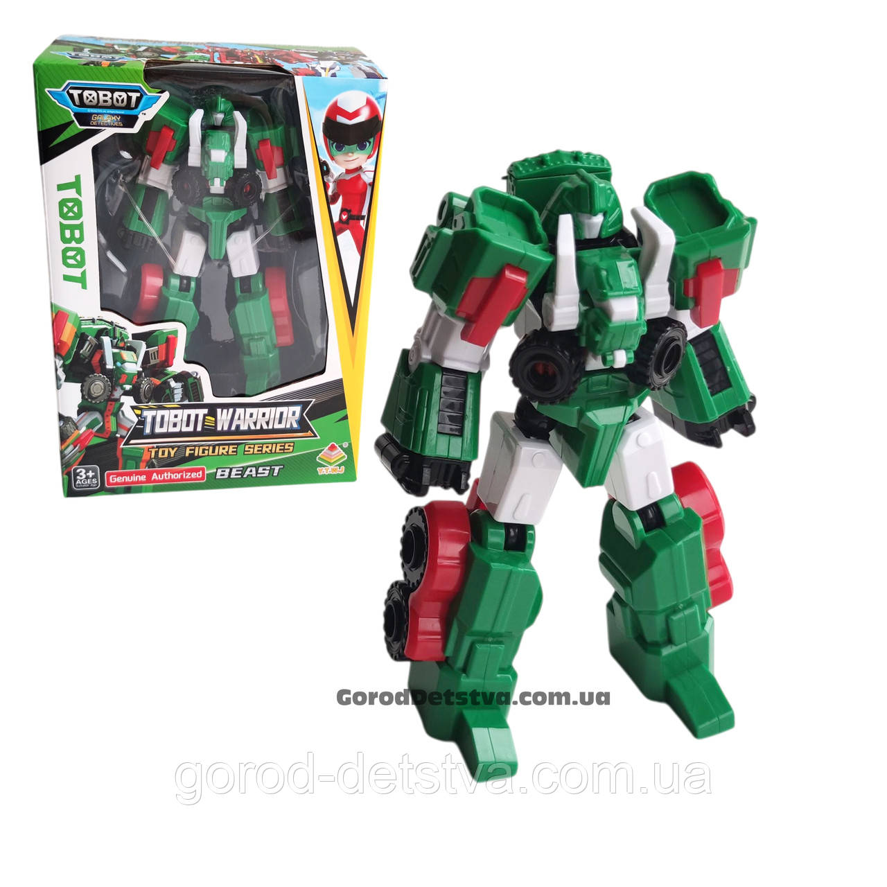 Ігрова фігурка Тобот з рухомими деталями Beast Tobot Warrior, ноги на шарнірах Розмір 18 см, фото 1