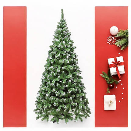 Ялинка Штучна Королева Лідія 1.2 м. Ялинка з білими кінчиками. Штучна Ялинка. Ялинка ПВХ зелена, фото 1