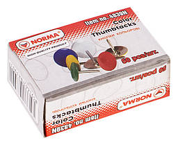 Кнопки канцелярські кольорові NORMA 50 штук (4839N)