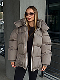 Стильна жіноча куртка оверсайз Шелл бежевого кольору, фото 8