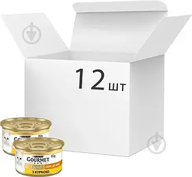 Консерва для котів Gourmet by Purina Gold Соус Де-Люкс з куркою 12 шт. 85 г