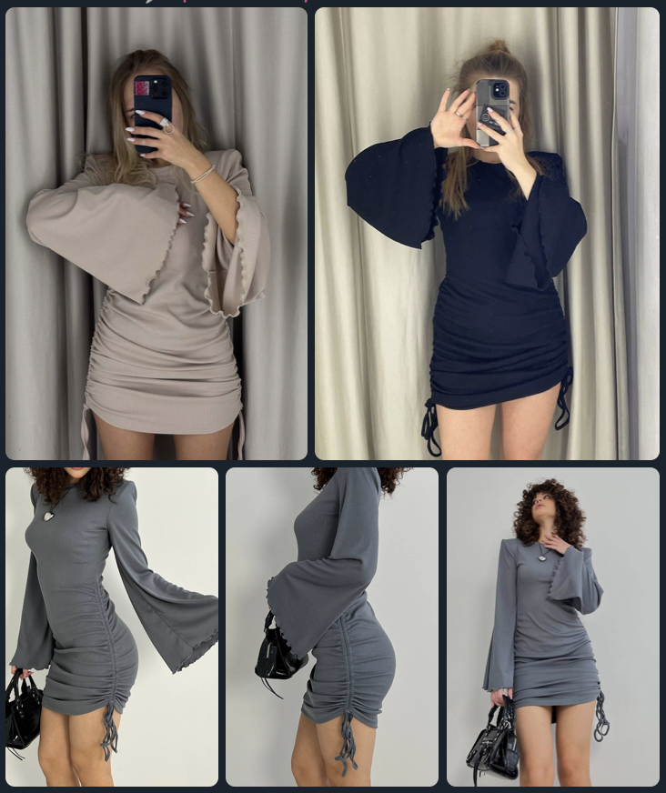 Сукня лапша з боковими затяжками, які дозволяють регулювати довжину Модель: 824-1601, фото 1