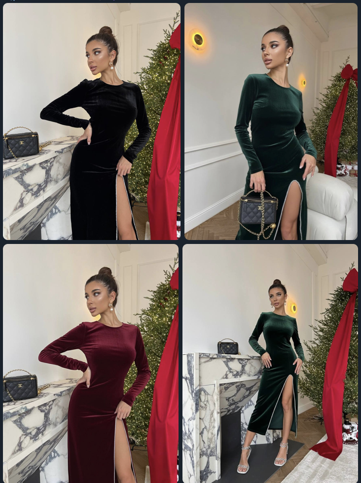 Вечірня сукня з оксамиту Модель: 817-047 Колір: чорний, бордо, смарагд, фото 1