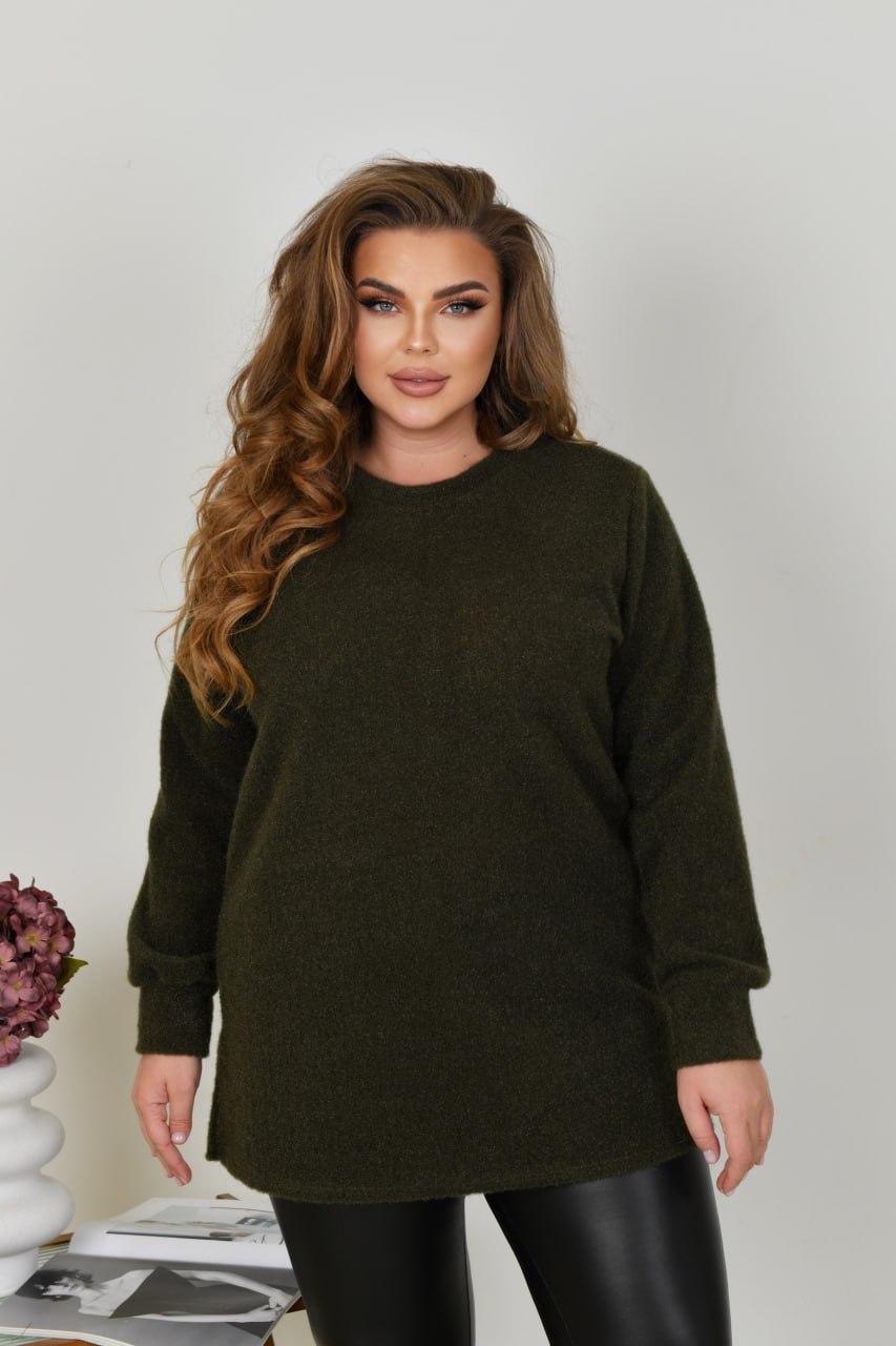 Зручна тепла жіноча туніка на холодну погоду батал