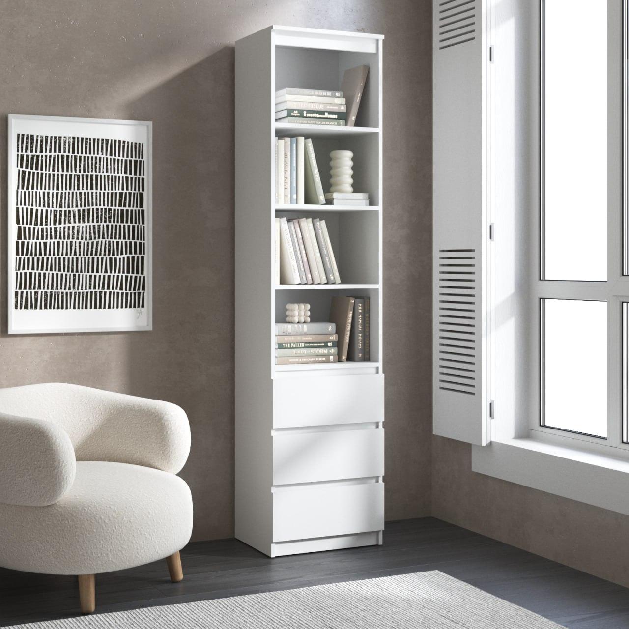 Пенал відкритий з 3 шухлядами з Ламінованого ДСП Стелажі-пенали для книг та документів 50 см шириною, фото 1