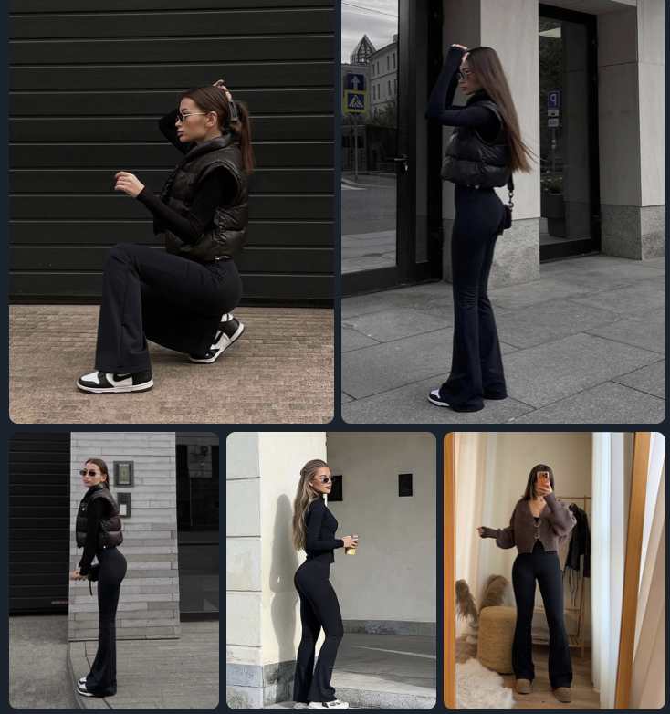 Лосіни жіночі кльош з крепдайфингу Модель: 817-084 Колір: Чорний, фото 1