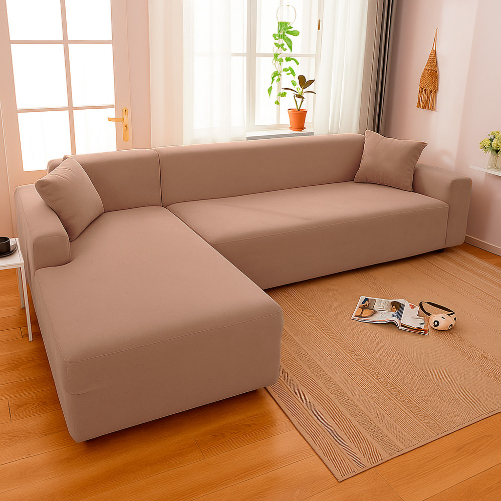 Чохол на диван кутовий велюр капучино Love You, фото 1