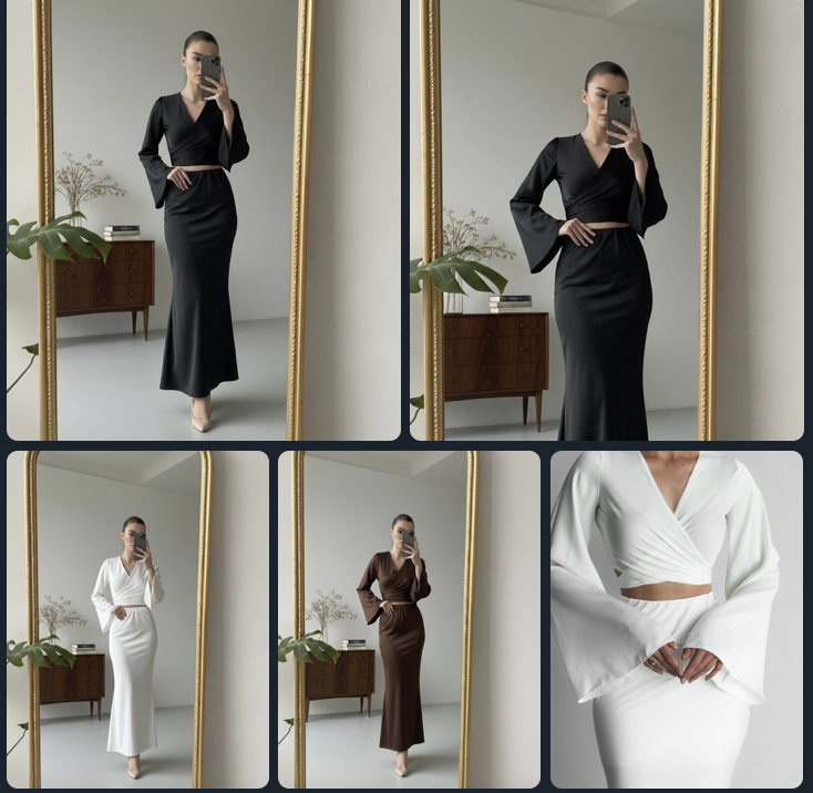 Костюм жіночий Армані шовк люкс 2-ка Модель: 817-245 Колір: Чорний, графіт, шоколад, молоко, фото 1