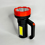Ліхтар акумуляторний світлодіодний LED/COB, ручний ліхтарик з боковим світлом, зарядка від USB, XS-520, фото 2