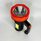 Ліхтар акумуляторний світлодіодний LED/COB, ручний ліхтарик з боковим світлом, зарядка від USB, XS-520, фото 6