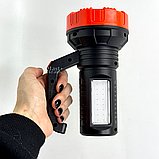 Ліхтар акумуляторний світлодіодний LED/COB, ручний ліхтарик з боковим світлом, зарядка від USB, XS-520, фото 9