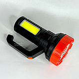 Ліхтар акумуляторний світлодіодний LED/COB, ручний ліхтарик з боковим світлом, зарядка від USB, XS-520, фото 8