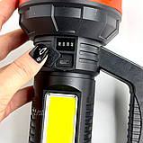 Ліхтар акумуляторний світлодіодний LED/COB, ручний ліхтарик з боковим світлом, зарядка від USB, XS-520, фото 5