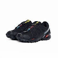 Чоловічі кросівки Salomon Speedcross 4 Black Silver спортивні водостійкі Саломон чорні