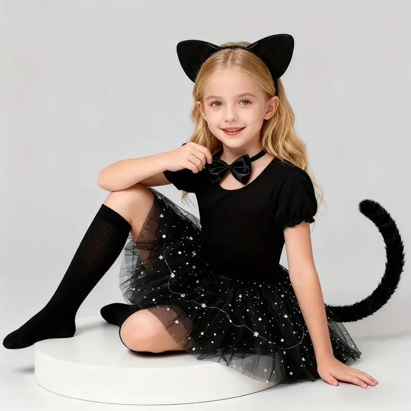 Карнавальний костюм для дівчинки Кішечка (вушки, хвіст, спідниця. метелик), фото 1