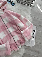 Жіночий теплий плюшевий бомбер з капюшоном, на підкладці, Тедді