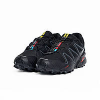 Чоловічі кросівки Salomon Speedcross 4 Black White спортивні водостійкі Саломон чорні з білим