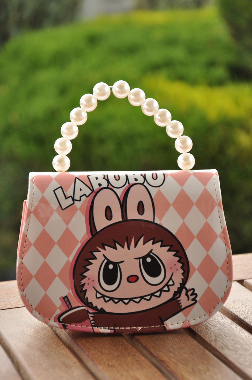 Дитяча сумочка "Лабубу" на 1 відділення з ручкою та ремінцем на магнітному замку, фото 1