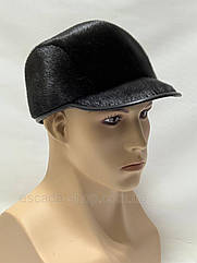 Шапка з нерпи "Жокейка", чорний.