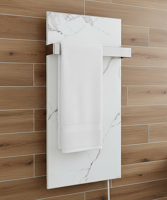 Керамічна рушникосушка Flyme 250TW (1R) білий мармур з програматором