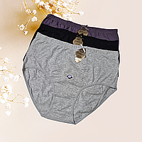 Трусики жіночі батальні бавовняні високі 3 шт Розміри 4XL 5XL 6XL