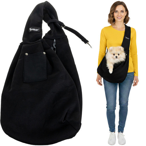Сумка переноска - кенгуру - слінг для тварин , собак , котів та інших Purlov 26671 чорна Польща, фото 1