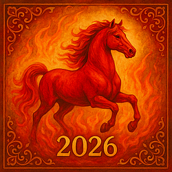 Символ року 2026 Червоний Вогняний Кінь