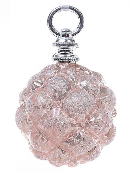 Ялинковий шар 13см, колір - рожевий антик, набір 6 шт