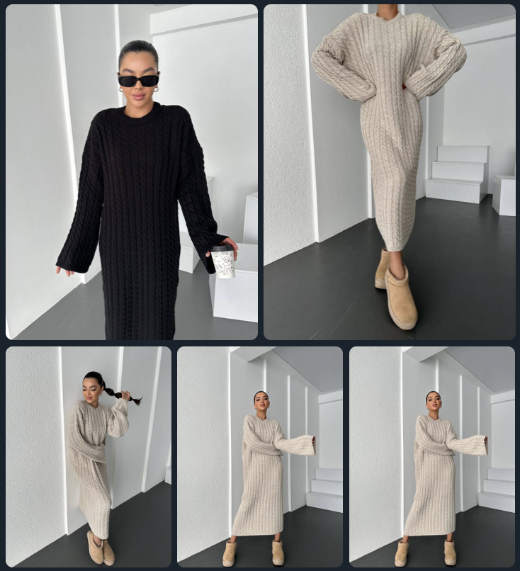 Сукня жіноча міді Туреччина Модель: 1553-2924 Кольори: Чорний, Бежевий, фото 1