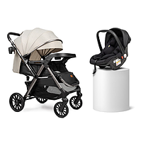 Прогулянкова коляска + автолюлька  NINOS MAXI 2 Light Grey, Graphite
