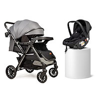 Прогулянкова коляска + автолюлька NINOS MAXI 2 Grey Graphite
