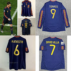 Футболка Збірна Іспанія Хаві 8 Ін'єста 6 Торрес 9 Вилья 7 збірна Іспанія Євро 2010 Iniesta Torres Villa