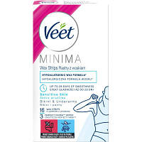 Воскові смужки Veet Minima Гіпоалергенні для чутливої шкіри лінії бікіні та зони пахв 16 шт. (5900627096965)