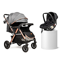 Прогулянкова коляска + автолюлька NINOS MAXI 2 Grey Gold