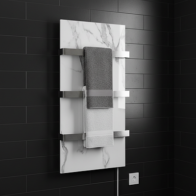 Керамічна рушникосушка Flyme 400TW (3R) білий мармур з програматором