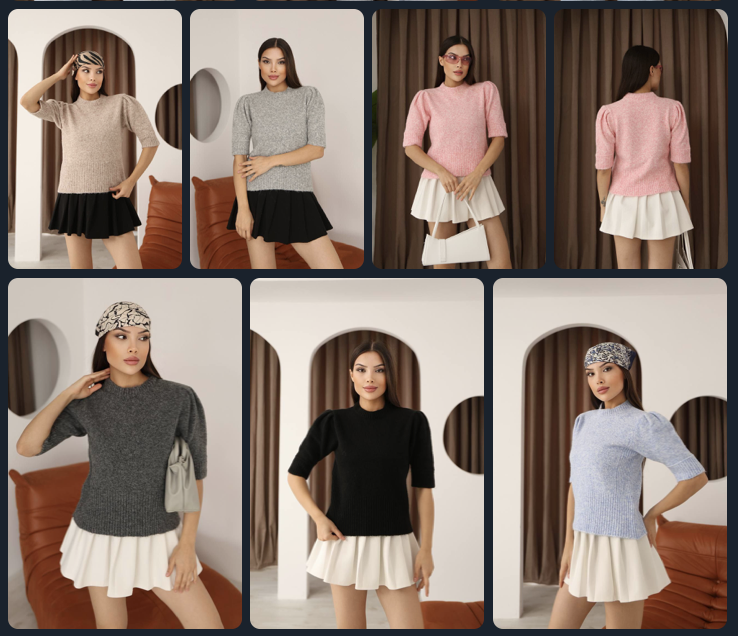 Теплий светр оверсайз з коротким рукавом Модель: 1553-853, фото 1