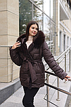 Стильна та універсальна жіноча куртка К-374 шоколадний, фото 4