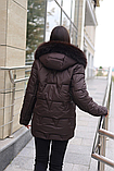 Стильна та універсальна жіноча куртка К-374 шоколадний, фото 7