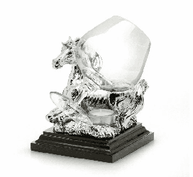 Келих з підігрівом для коньяку “Кінь” срібло Chinelli