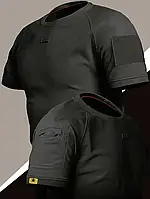 Чоловіча тактична футболка - літня дихаюча футболка, тактична сорочка чорна зручна дихаюча