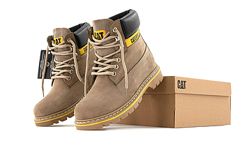 Зимові черевики Caterpillar CAT colorado Winter Brown Взуття Катерпіллер коричневі нубук хутро чоловічі жіночі