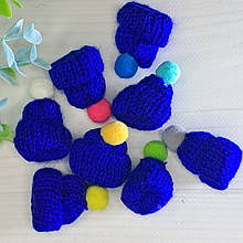 Декор "Шапка в'язана з бубоном" електрик 3.5 * 5.5 см