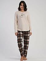 Байкова жіноча піжама Vienetta бежева